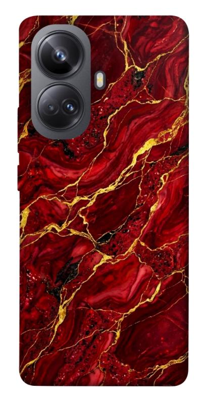 Чехол itsPrint Burgundy gold для Realme 10 Pro+, мрамор, купить оптом с доставкой