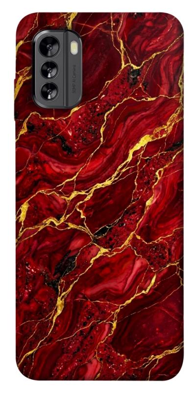 Чохол itsPrint Burgundy gold для Nokia G60, мармур, купити оптом з доставкою