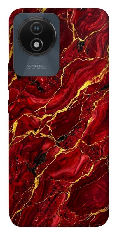 Чехол itsPrint Burgundy gold для Vivo Y02, мрамор, купить оптом с доставкой