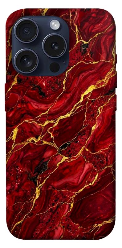 Чохол itsPrint Burgundy gold для Apple iPhone 15 Pro (6.1"), мармур, купити оптом з доставкою