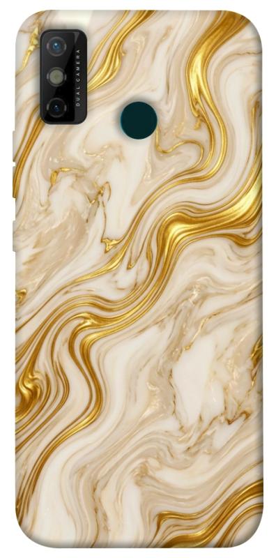 Чехол itsPrint Liquid gold marble для TECNO Spark 6 Go, мрамор, купить оптом с доставкой