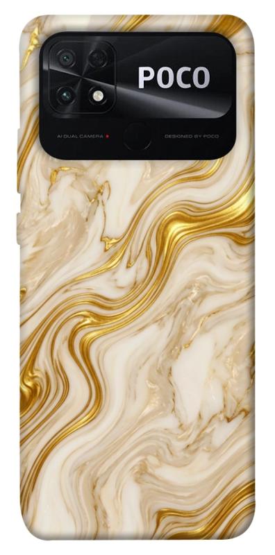 Чехол itsPrint Liquid gold marble для Xiaomi Poco C40, мрамор, купить оптом с доставкой