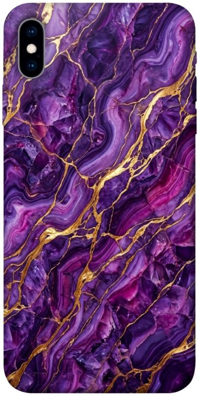 Чохол itsPrint Purple gold для Apple iPhone X (5.8"), мармур, купити оптом з доставкою