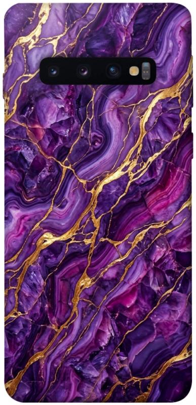 Чохол itsPrint Purple gold для Samsung Galaxy S10, мармур, купити оптом з доставкою