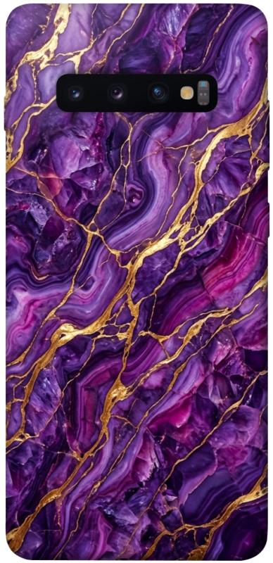 Чохол itsPrint Purple gold для Samsung Galaxy S10+, мармур, купити оптом з доставкою