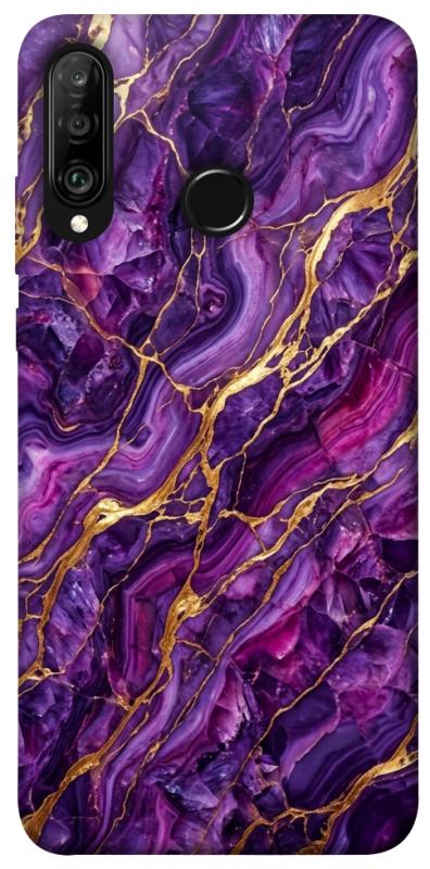Чохол itsPrint Purple gold для Huawei P30 lite, мармур, купити оптом з доставкою