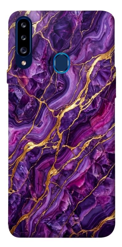 Чохол itsPrint Purple gold для Samsung Galaxy A20s, мармур, купити оптом з доставкою