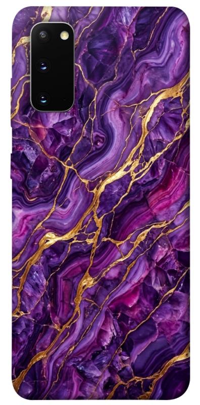 Чохол itsPrint Purple gold для Samsung Galaxy S20, мармур, купити оптом з доставкою