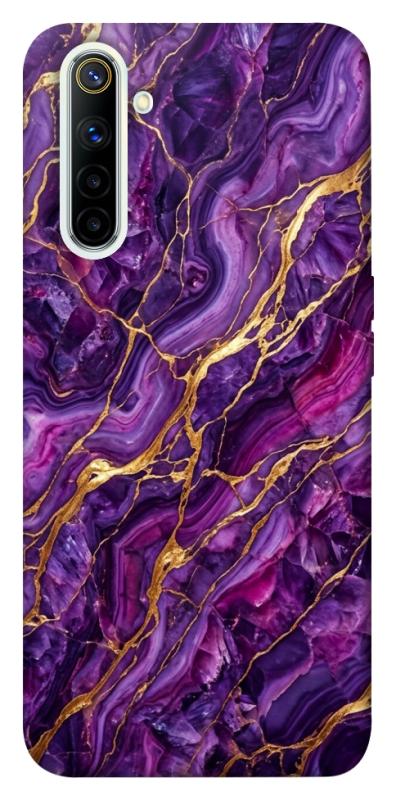 Чехол itsPrint Purple gold для Realme 6, мрамор, купить оптом с доставкой