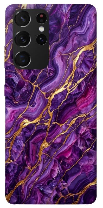 Чохол itsPrint Purple gold для Samsung Galaxy S21 Ultra, мармур, купити оптом з доставкою