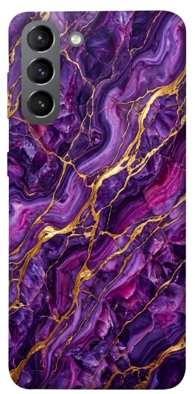Чохол itsPrint Purple gold для Samsung Galaxy S21, мармур, купити оптом з доставкою