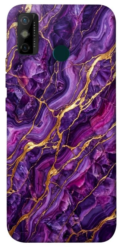 Чохол itsPrint Purple gold для TECNO Spark 6 Go, мармур, купити оптом з доставкою