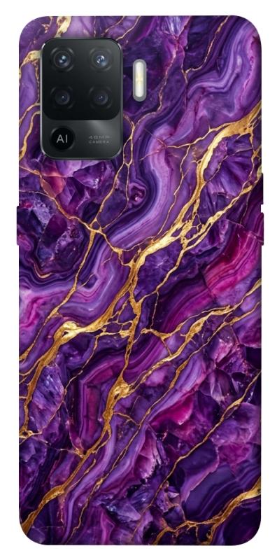 Чехол itsPrint Purple gold для Oppo Reno 5 Lite, мрамор, купить оптом с доставкой