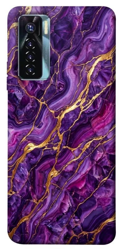 Чохол itsPrint Purple gold для TECNO Camon 17 Pro, мармур, купити оптом з доставкою