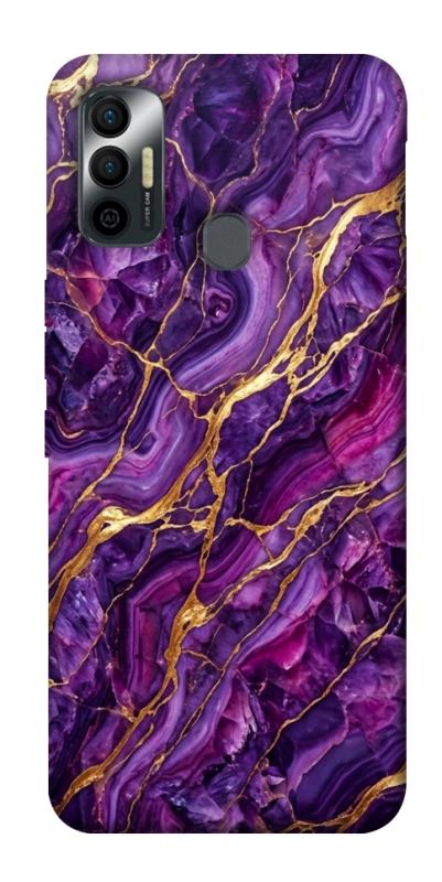 Чехол itsPrint Purple gold для TECNO Spark 7, мрамор, купить оптом с доставкой