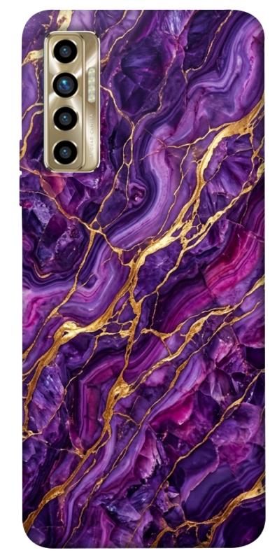 Чохол itsPrint Purple gold для TECNO Camon 17P, мармур, купити оптом з доставкою