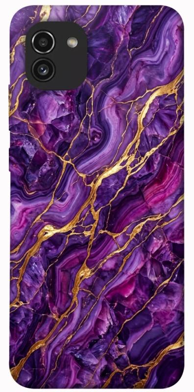 Чохол itsPrint Purple gold для Samsung Galaxy A03, мармур, купити оптом з доставкою
