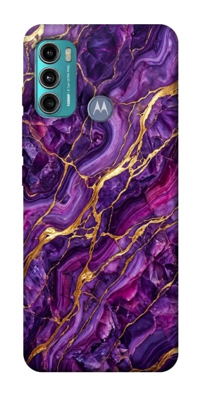 Чохол itsPrint Purple gold для Motorola Moto G60, мармур, купити оптом з доставкою