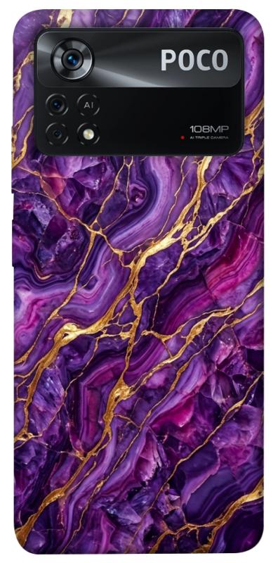 Чохол itsPrint Purple gold для Xiaomi Poco X4 Pro 5G, мармур, купити оптом з доставкою