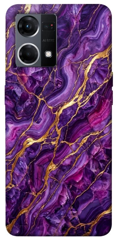 Чохол itsPrint Purple gold для Oppo Reno 7 4G, мармур, купити оптом з доставкою