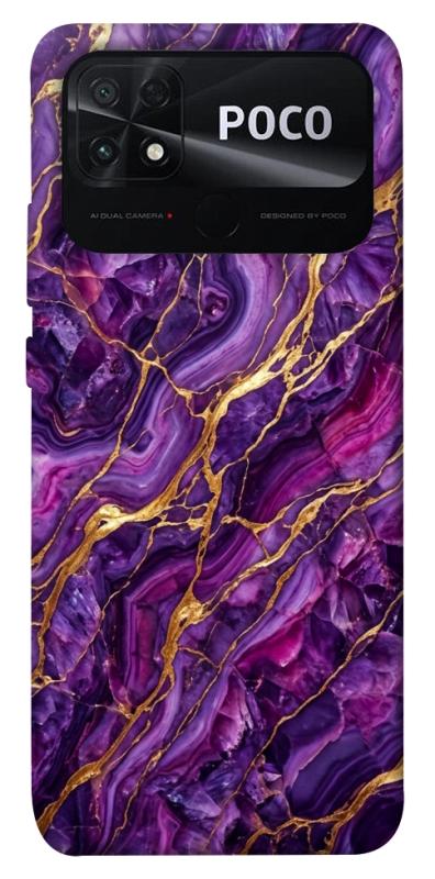 Чохол itsPrint Purple gold для Xiaomi Poco C40, мармур, купити оптом з доставкою