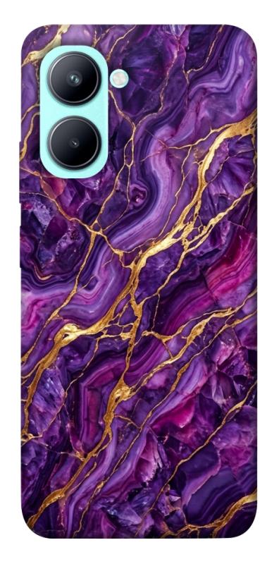 Чехол itsPrint Purple gold для Realme C33, мрамор, купить оптом с доставкой