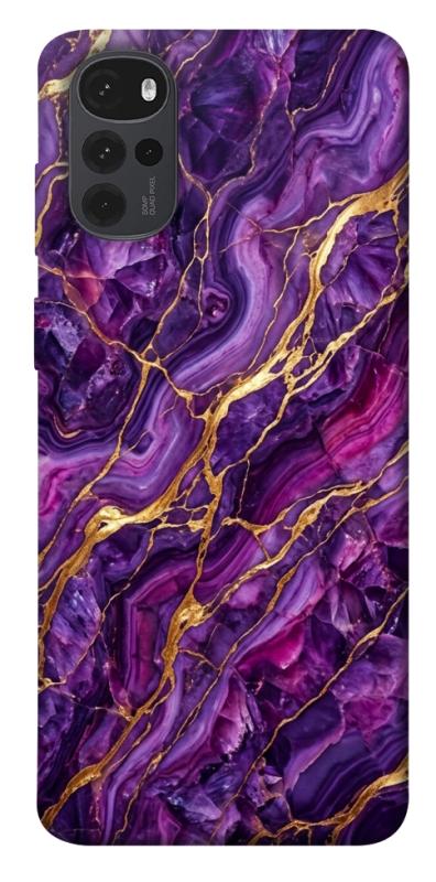 Чохол itsPrint Purple gold для Motorola Moto G22, мармур, купити оптом з доставкою