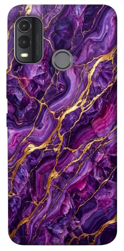 Чохол itsPrint Purple gold для Nokia G11 Plus, мармур, купити оптом з доставкою