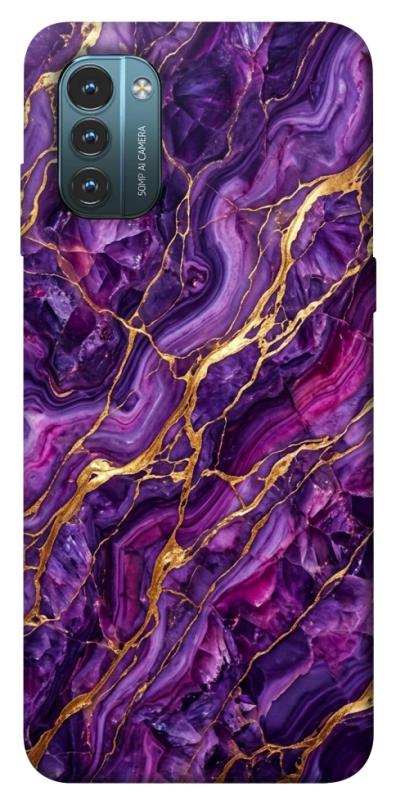 Чохол itsPrint Purple gold для Nokia G21, мармур, купити оптом з доставкою