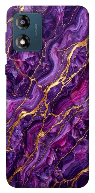 Чохол itsPrint Purple gold для Motorola Moto E13, мармур, купити оптом з доставкою