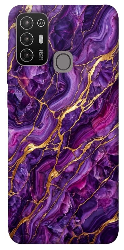Чохол itsPrint Purple gold для ZTE Blade A52, мармур, купити оптом з доставкою