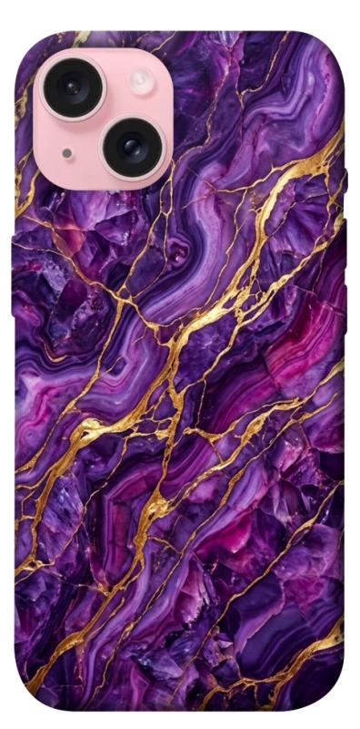 Чохол itsPrint Purple gold для Apple iPhone 15 (6.1"), мармур, купити оптом з доставкою