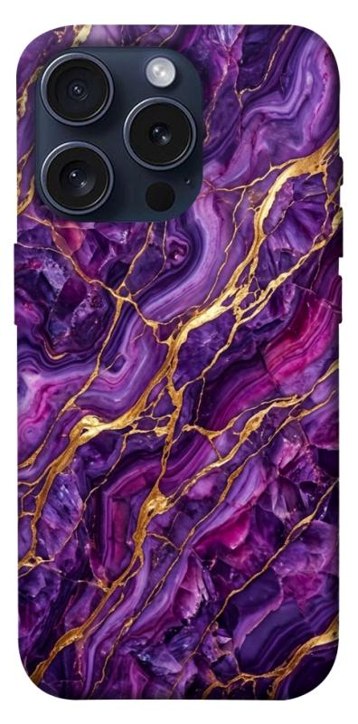 Чохол itsPrint Purple gold для Apple iPhone 15 Pro (6.1"), мармур, купити оптом з доставкою
