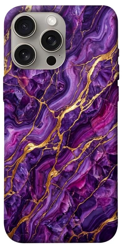 Чохол itsPrint Purple gold для Apple iPhone 15 Pro Max (6.7"), мармур, купити оптом з доставкою