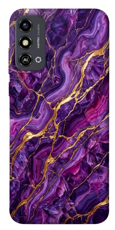 Чехол itsPrint Purple gold для ZTE Blade A53, мрамор, купить оптом с доставкой