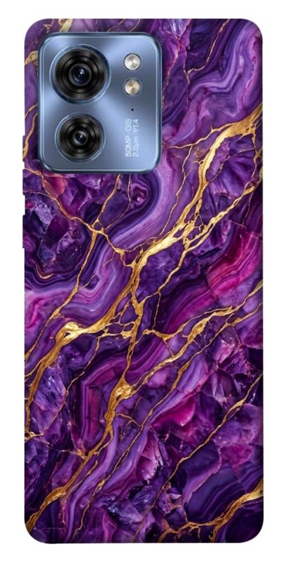 Чохол itsPrint Purple gold для Motorola Edge 40, мармур, купити оптом з доставкою