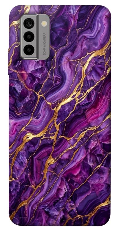 Чехол itsPrint Purple gold для Nokia G22, мрамор, купить оптом с доставкой
