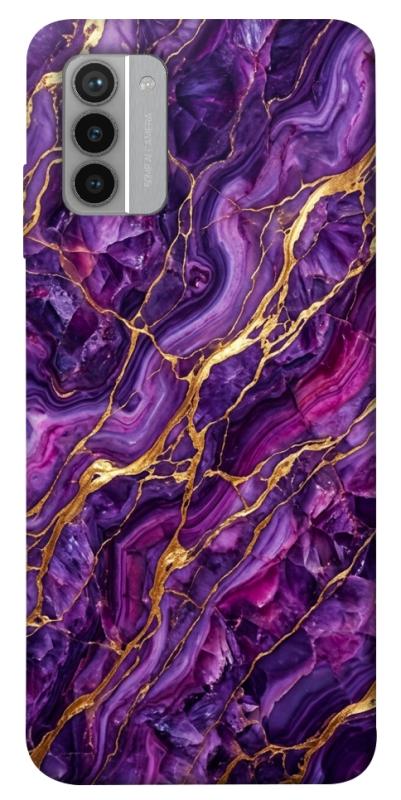 Чехол itsPrint Purple gold для Nokia G42, мрамор, купить оптом с доставкой