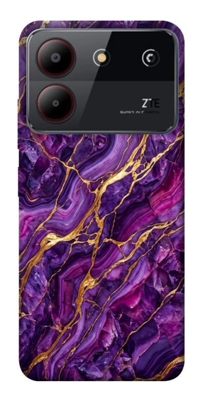 Чехол itsPrint Purple gold для ZTE Blade A54 4G, мрамор, купить оптом с доставкой
