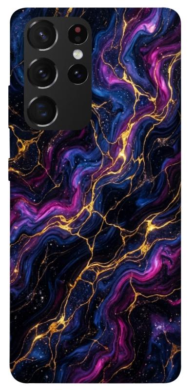 Чехол itsPrint Purple space marble для Samsung Galaxy S21 Ultra, мрамор, купить оптом с доставкой