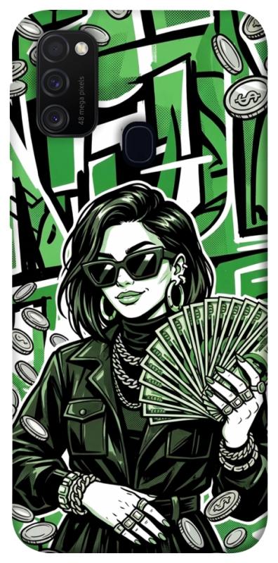 Чехол itsPrint Money woman green для Samsung Galaxy M30s / M21, деньги, купить оптом с доставкой