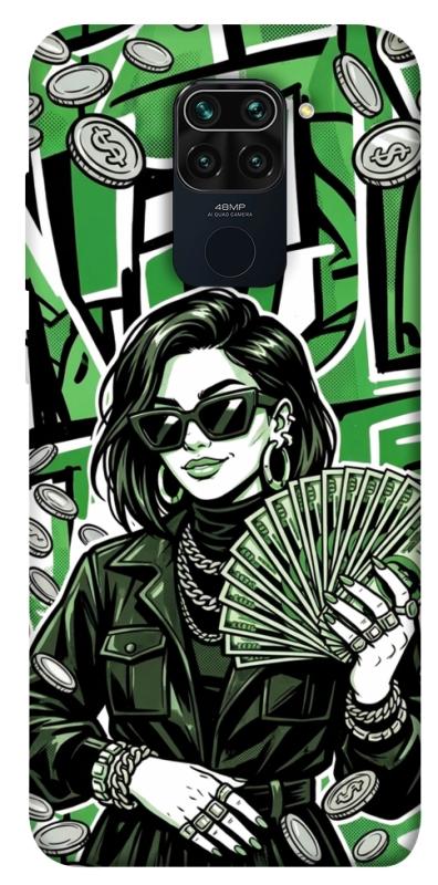 Чехол itsPrint Money woman green для Xiaomi Redmi Note 9 / Redmi 10X, деньги, купить оптом с доставкой
