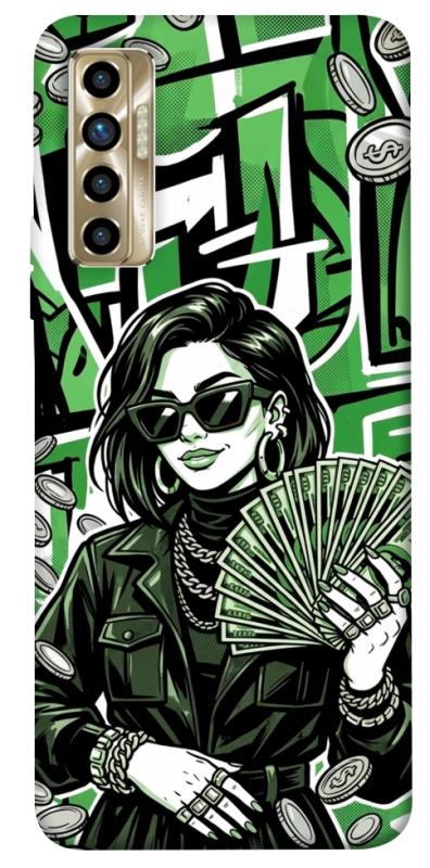 Чохол itsPrint Money woman green для TECNO Camon 17P, гроші, купити оптом з доставкою
