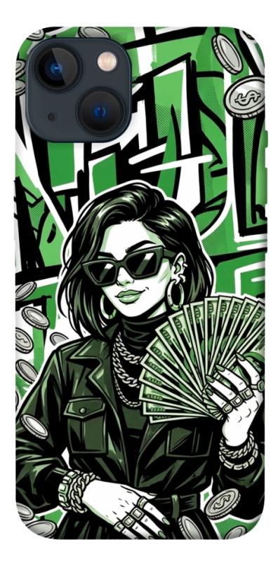 Чохол itsPrint Money woman green для Apple iPhone 13 (6.1"), гроші, купити оптом з доставкою