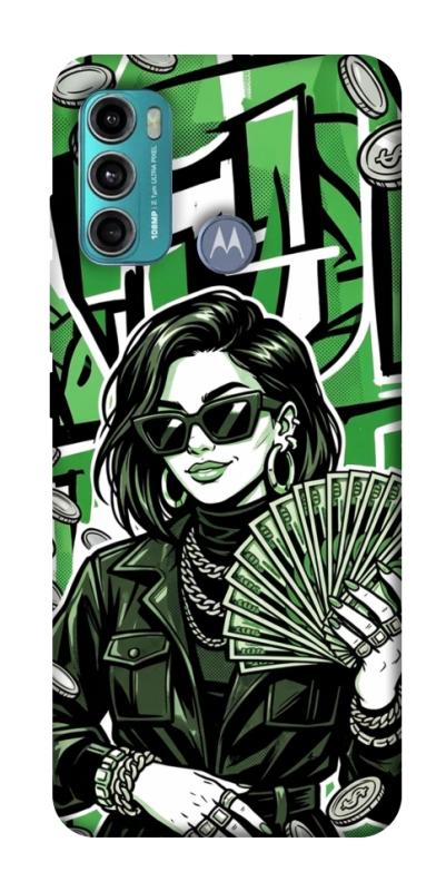 Чохол itsPrint Money woman green для Motorola Moto G60, гроші, купити оптом з доставкою