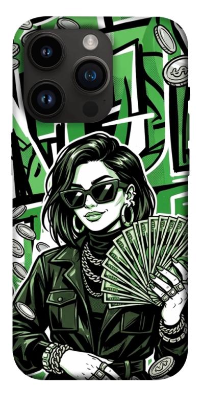 Чохол itsPrint Money woman green для Apple iPhone 14 Pro (6.1"), гроші, купити оптом з доставкою