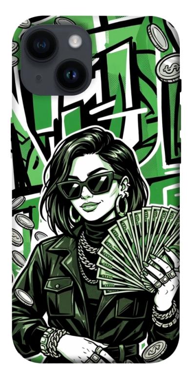 Чохол itsPrint Money woman green для Apple iPhone 14 (6.1"), гроші, купити оптом з доставкою