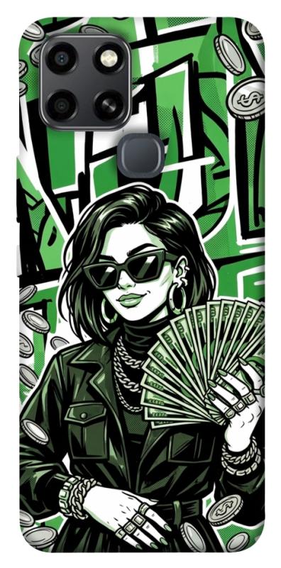 Чохол itsPrint Money woman green для Infinix Smart 6, гроші, купити оптом з доставкою