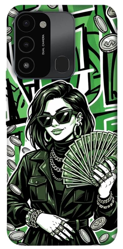 Чохол itsPrint Money woman green для Tecno Spark Go 2022 (KG5m), гроші, купити оптом з доставкою