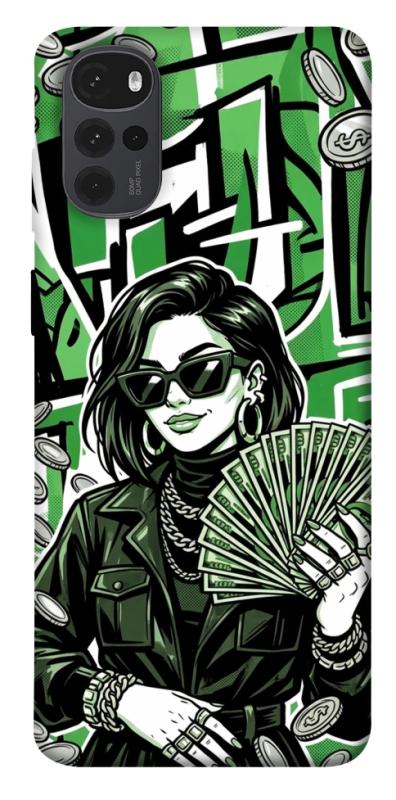 Чохол itsPrint Money woman green для Motorola Moto G22, гроші, купити оптом з доставкою
